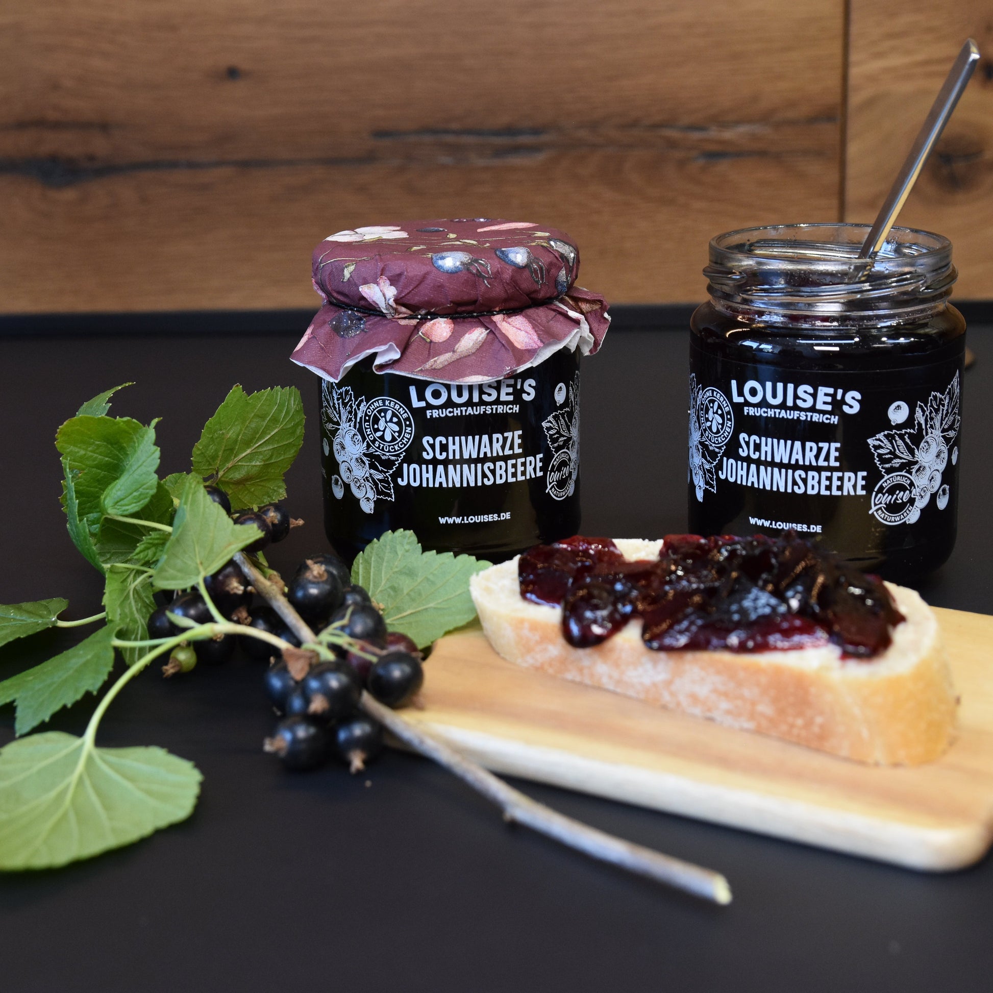 Louises Fruchtaufstrich schwarze Johannisbeere 240g