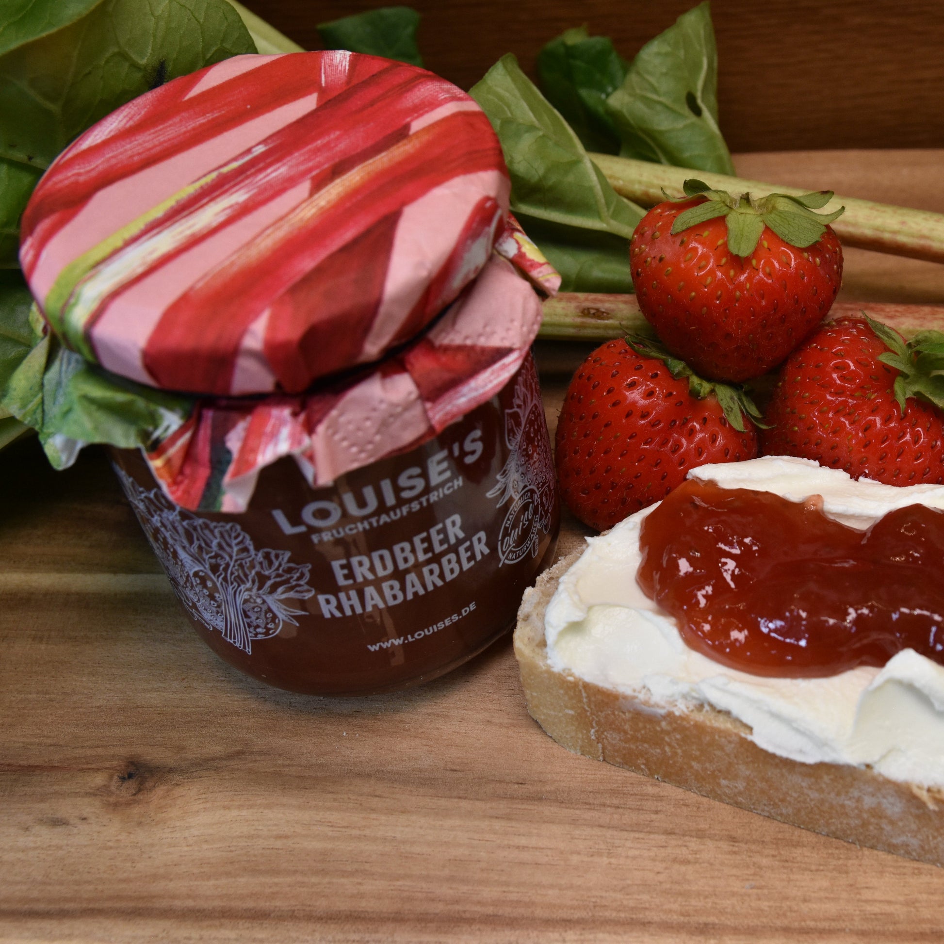 Louises Fruchtaufstrich Erdbeer Rhabarber 240g