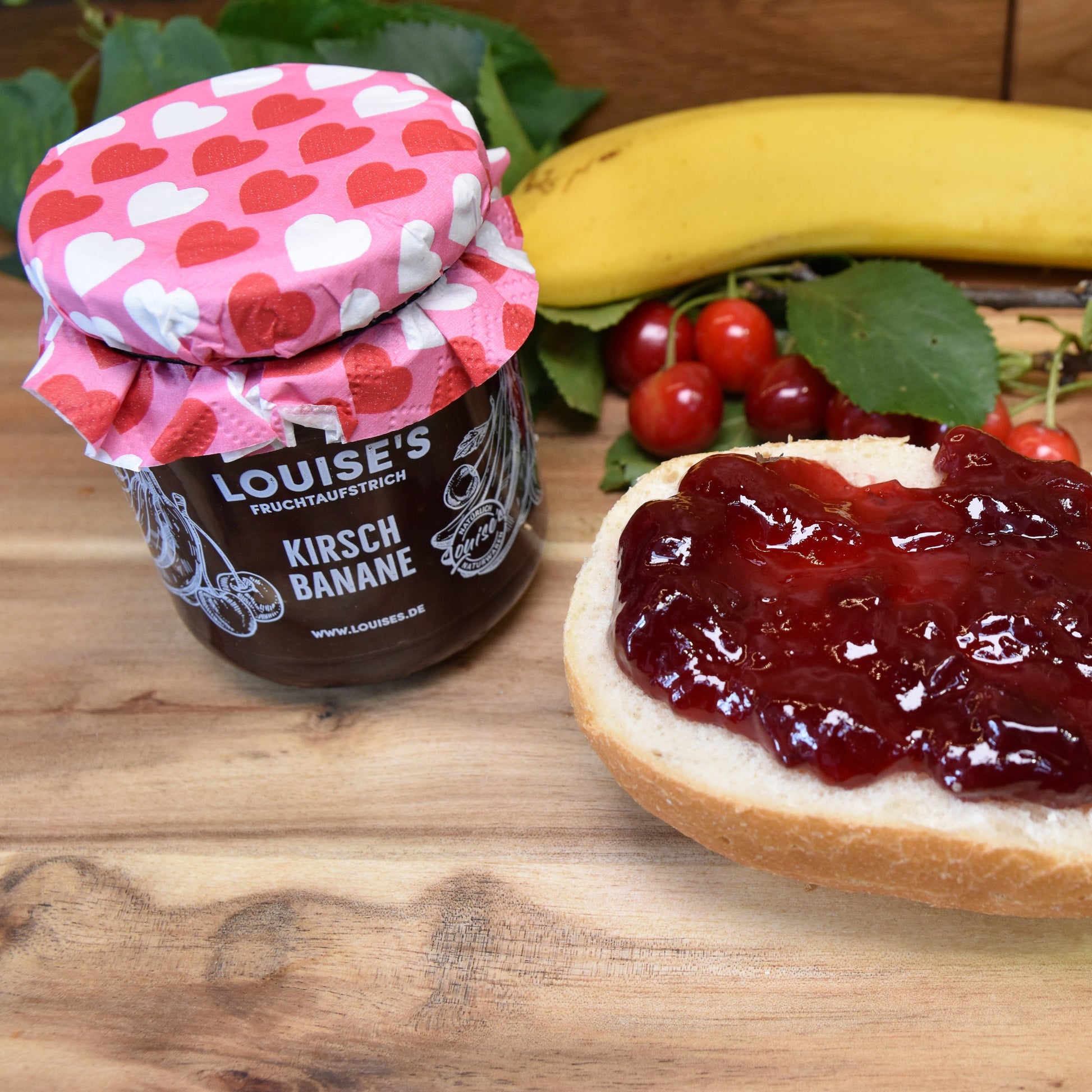 Louises Fruchtaufstrich Kirsch Banane 240g