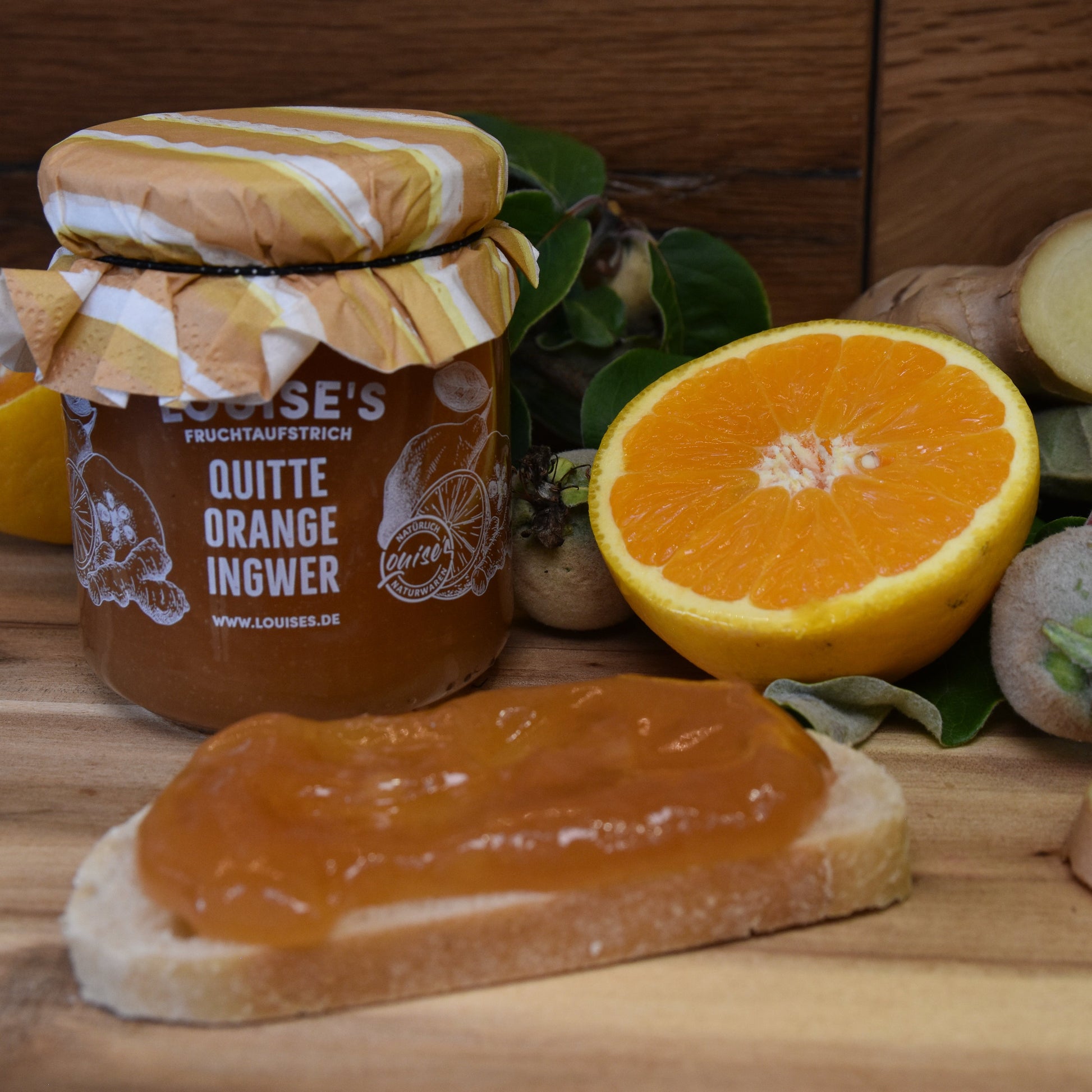 Louises Fruchtaufstrich  Quitte Orange Ingwer 240g