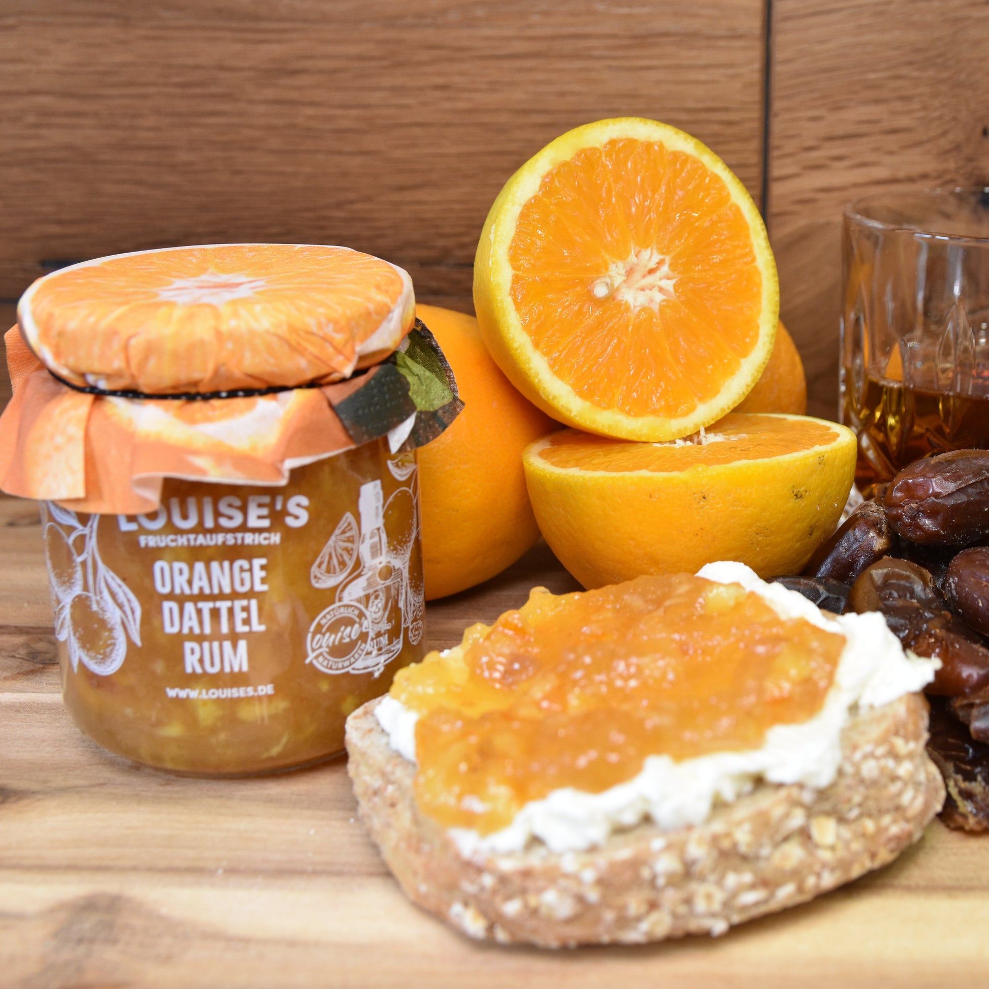 Louises Fruchtaufstrich Orange Dattel Rum 240g