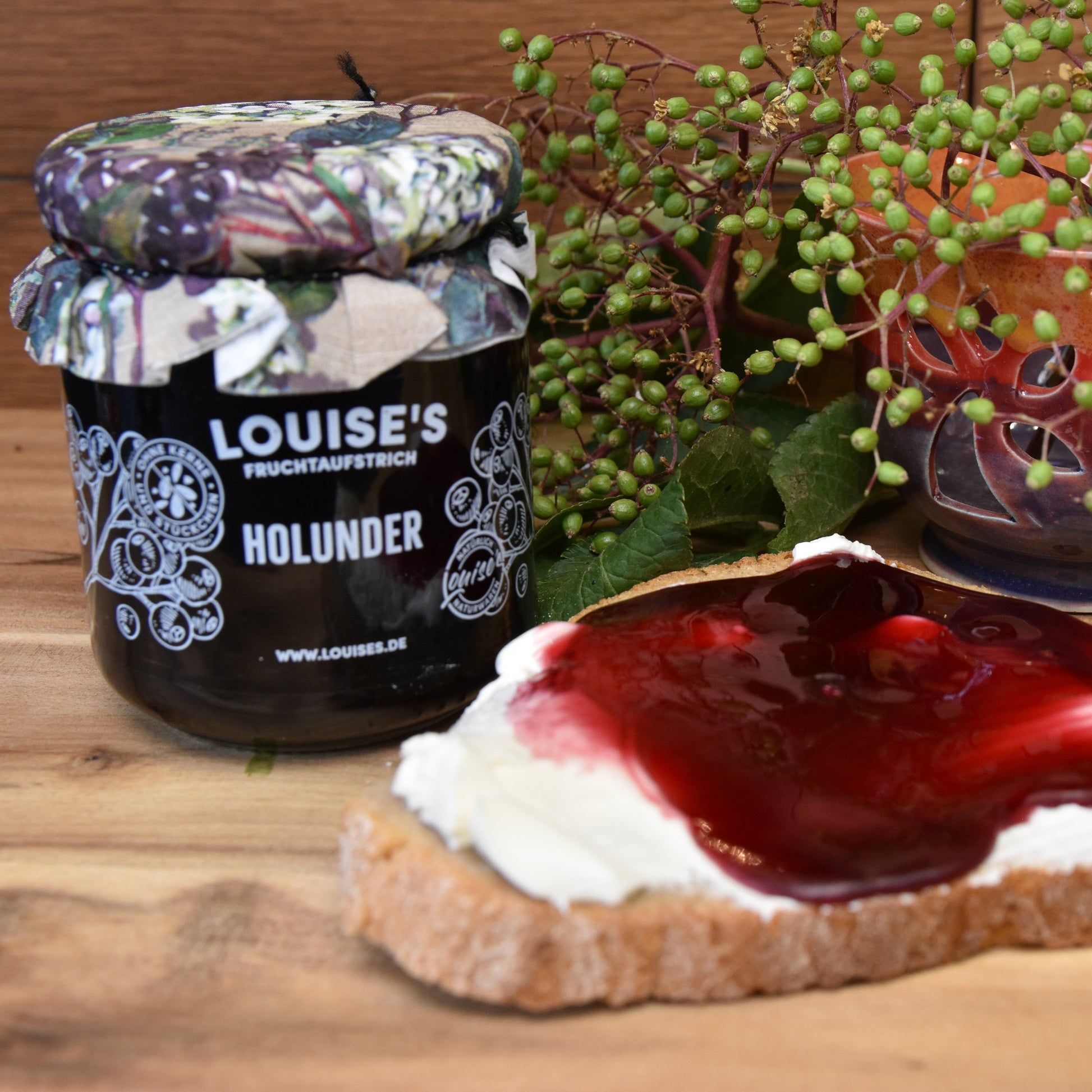 Louises Fruchtaufstrich Holunder 240g