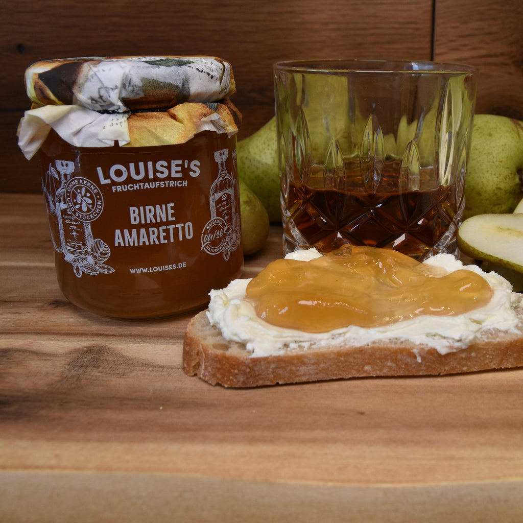 Louises Fruchtaufstrich Birne Amaretto 240g