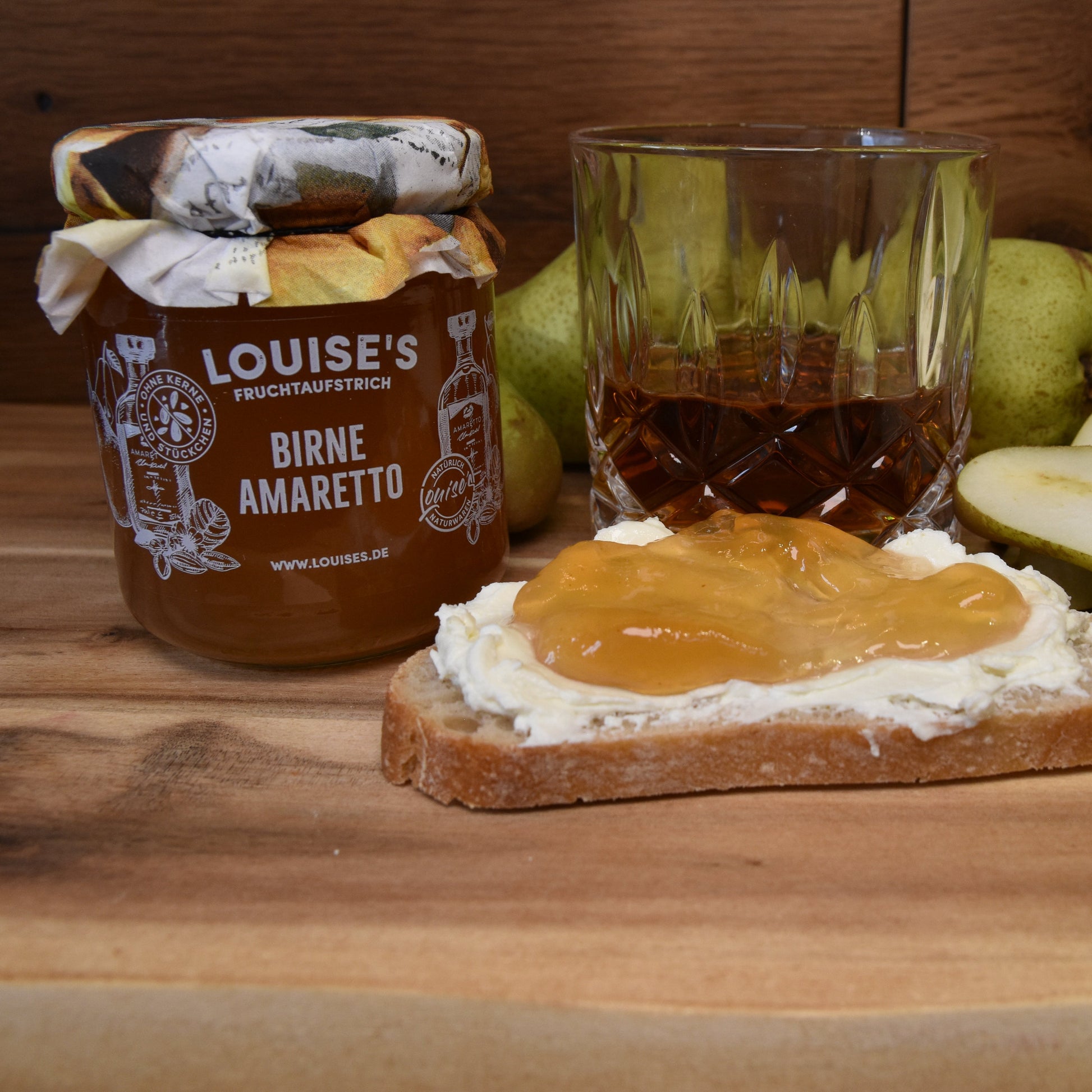 Louises Fruchtaufstrich Birne Amaretto 240g