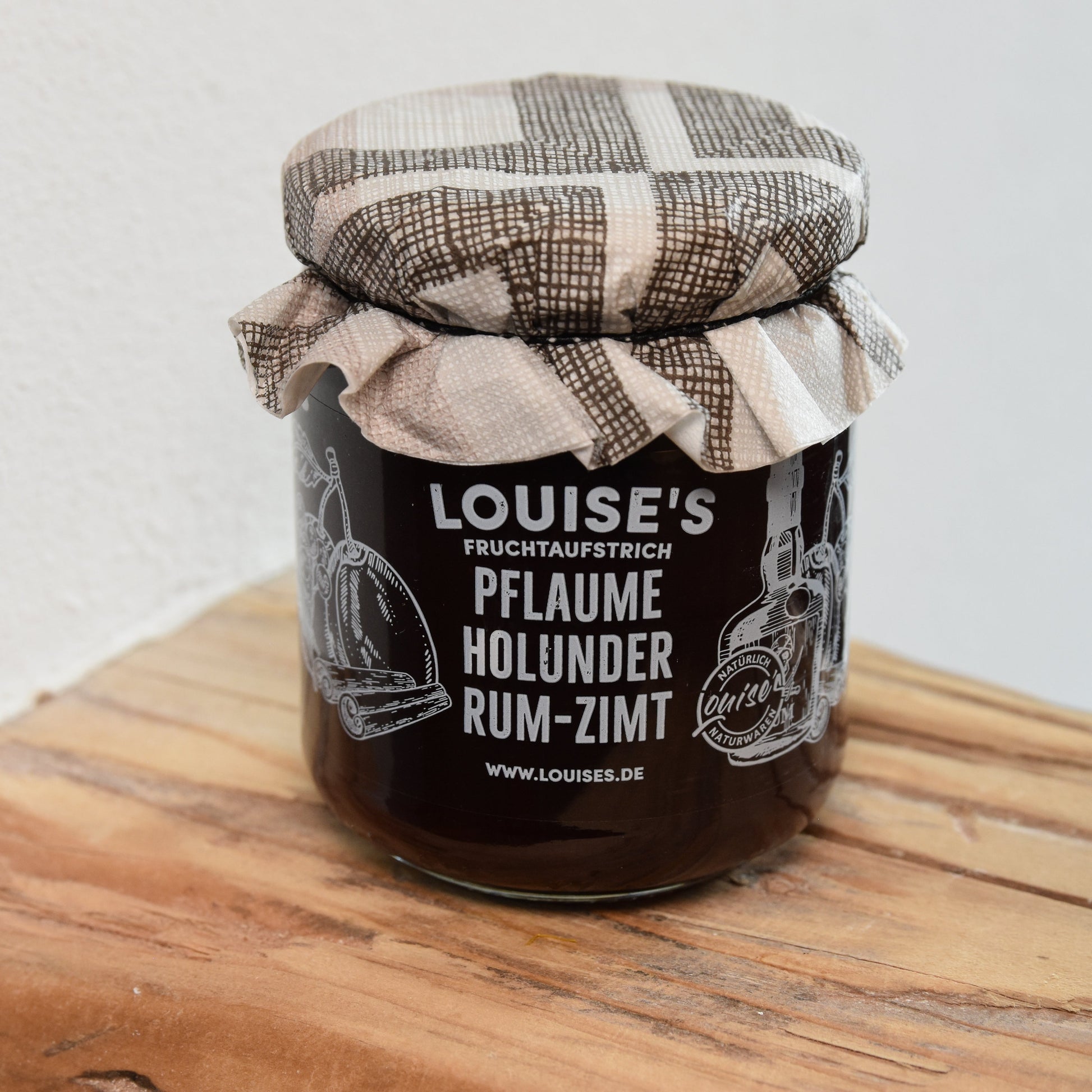 Louises Fruchtaufstrich Pflaume Rum Holunder Zimt 240g