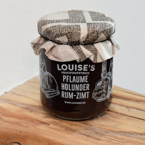 Louises Fruchtaufstrich Pflaume Rum Holunder Zimt 240g