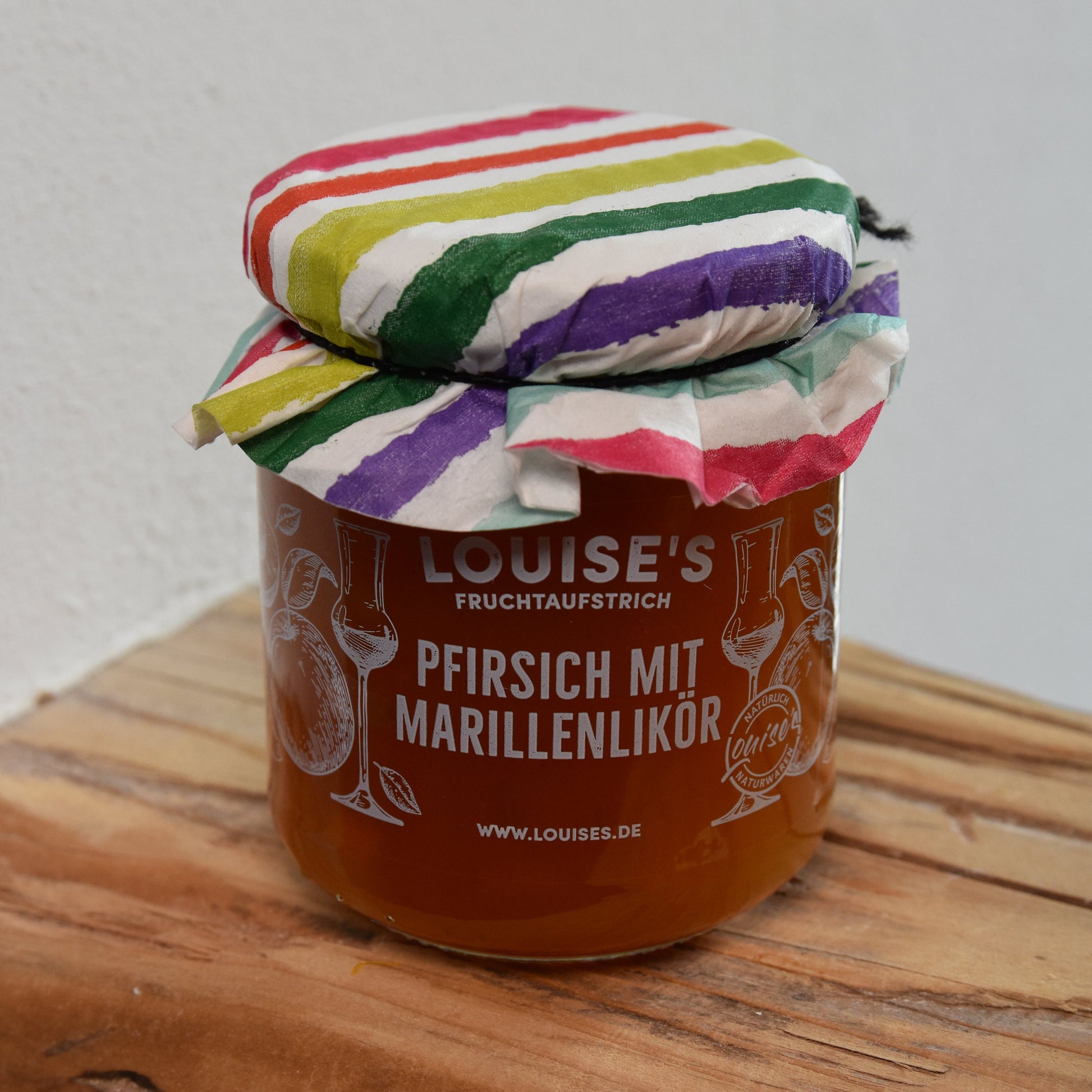 Louises Fruchtaufstrich Pfirsich mit Marillenlikör 240g